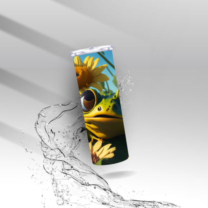 Big Eyed Frog & Sunflowers, Sublimation Insulated Tumbler