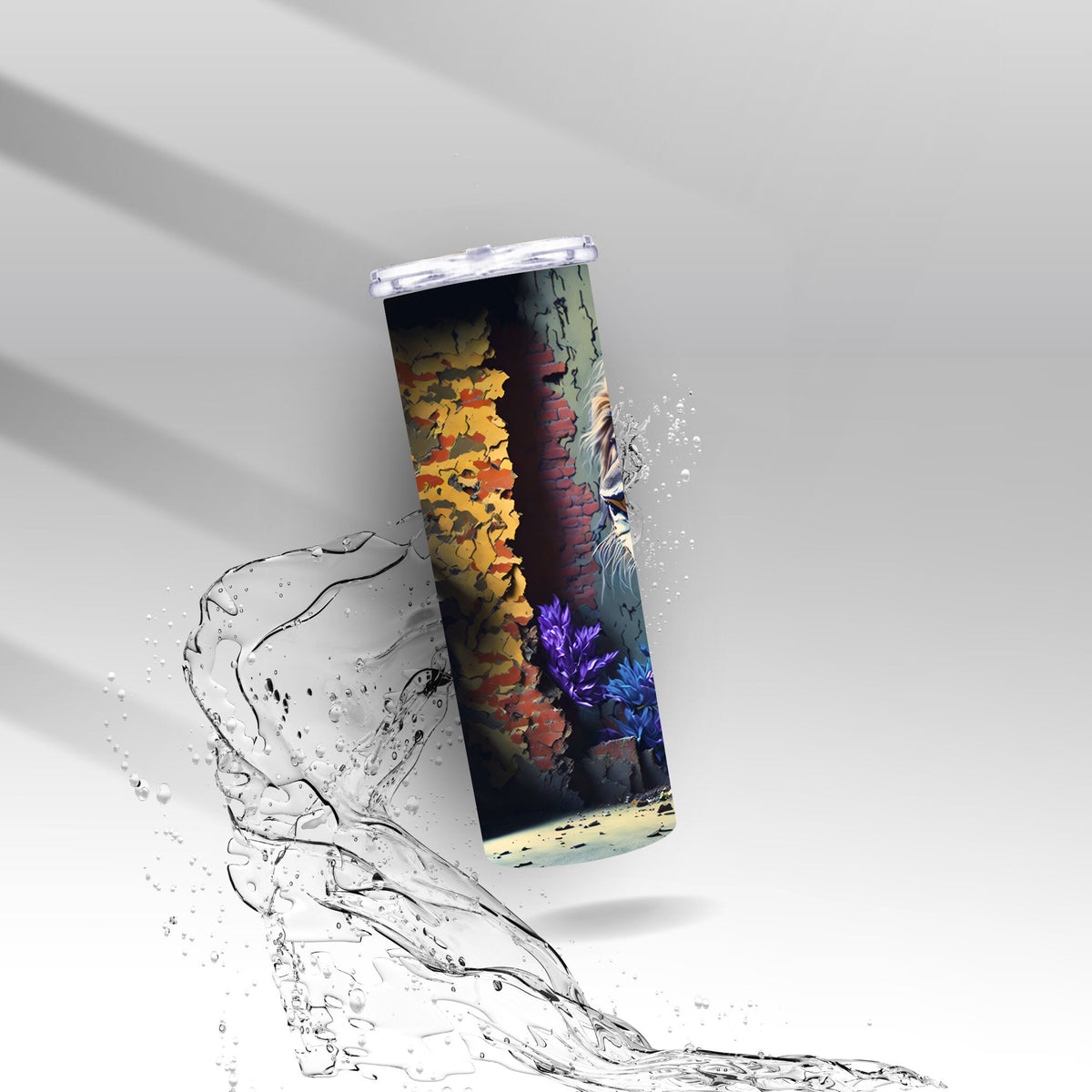 Graffiti Wall Lion, Sublimation Insulated Tumbler