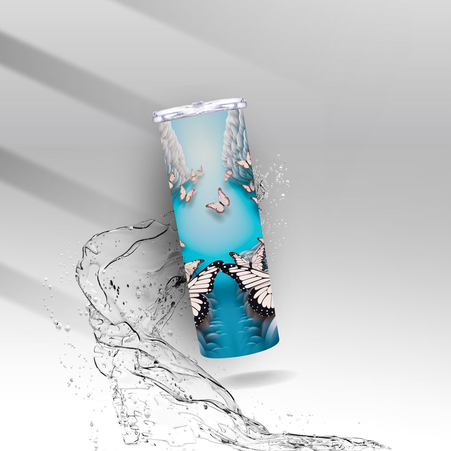 Optical Illusion 3D Butterfly, Sublimation Insulated Tumbler