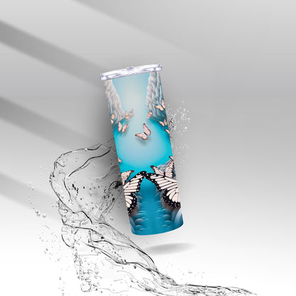 Optical Illusion 3D Butterfly, Sublimation Insulated Tumbler