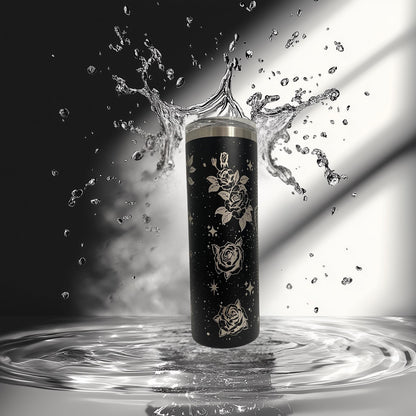 Be The Change Tumbler | Butterfly Laser Engraved 20oz | Inspirational Gift | Hot Cold Drinkware | Veteran Made