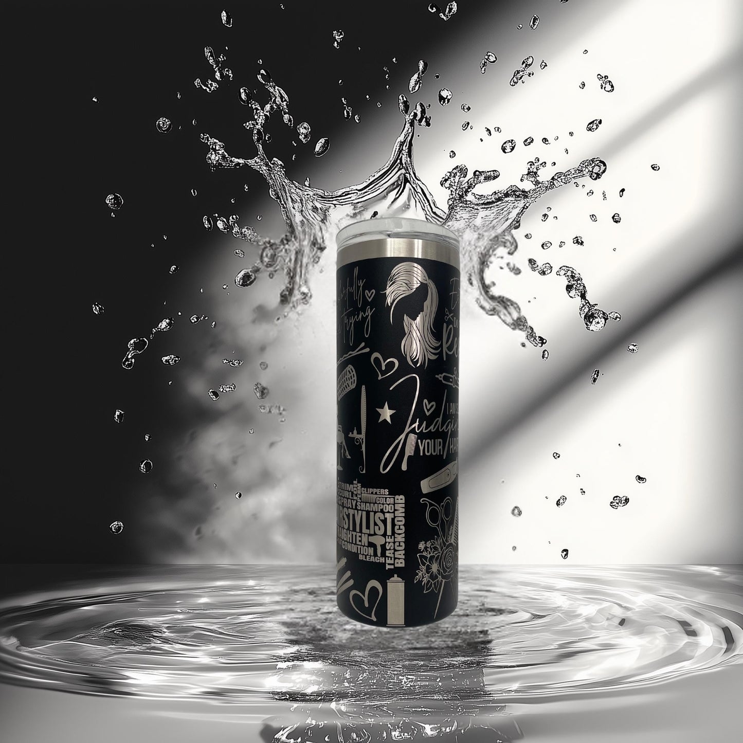 Hair Stylist Tumbler: Funny Laser Engraved Stainless Steel Salon Cup