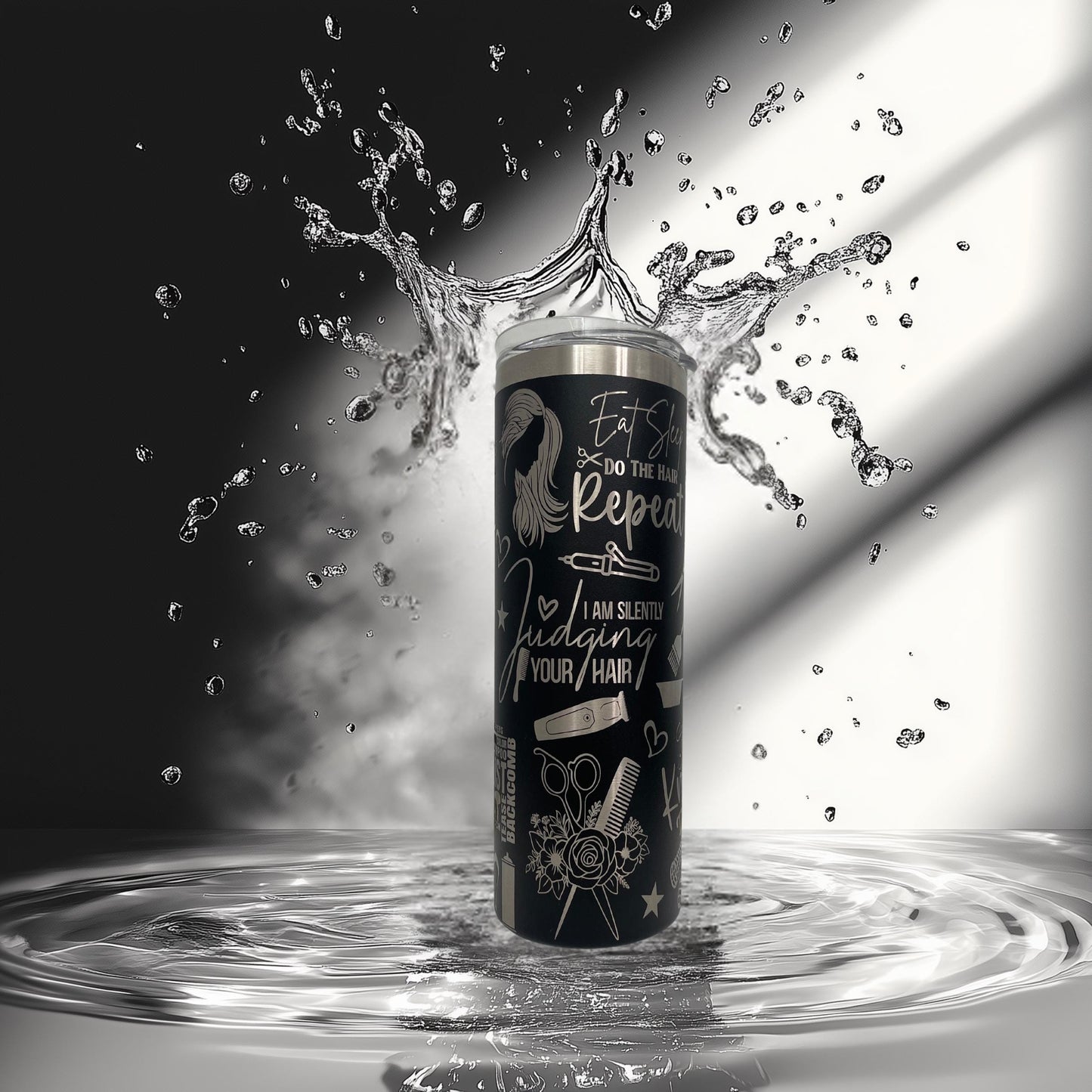 Hair Stylist Tumbler: Funny Laser Engraved Stainless Steel Salon Cup