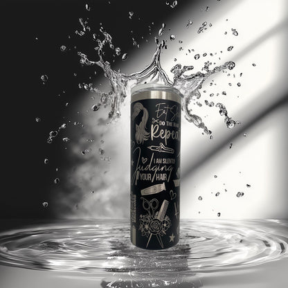 Hair Stylist Tumbler: Funny Laser Engraved Stainless Steel Salon Cup