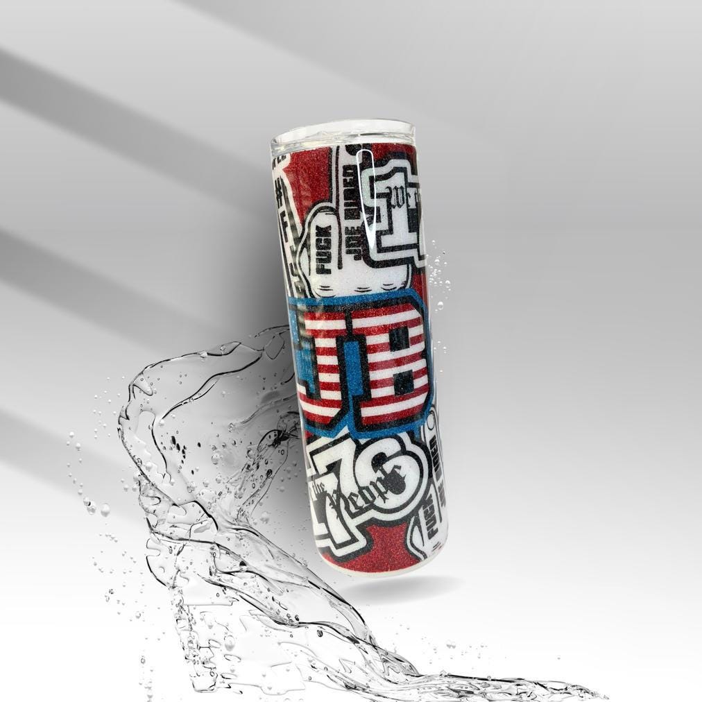 FJB Patriotic Tumbler | Glitter Epoxy Stainless Steel Cup (20oz 30oz)