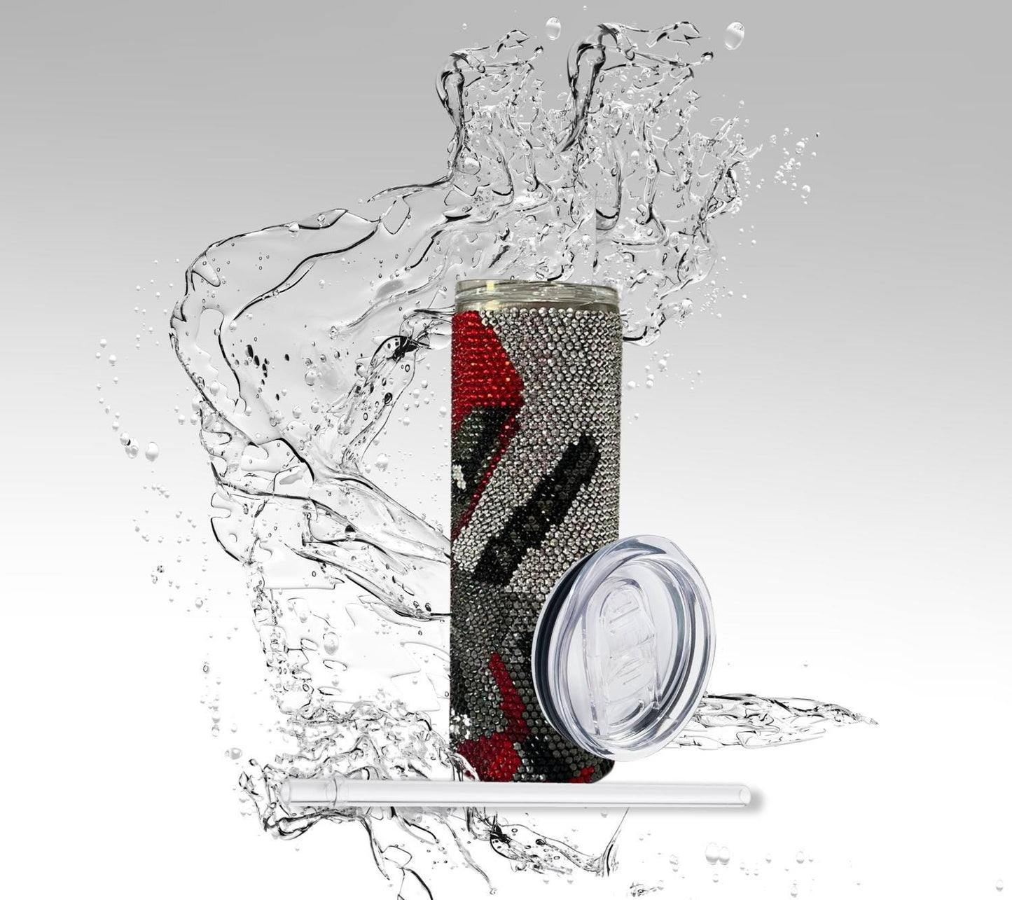 Deadpool Rhinestone Tumbler | 20oz Bling Marvel Cup | Sparkly Red Black Stainless Mug | Superhero Fan Gift | Handmade Crystal Drinkware