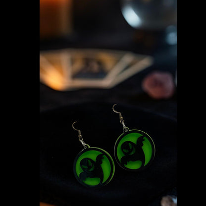 Glow Green Ghost Earrings | Handmade Acrylic Halloween Jewelry