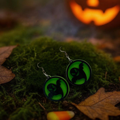 Glow Green Ghost Earrings | Handmade Acrylic Halloween Jewelry