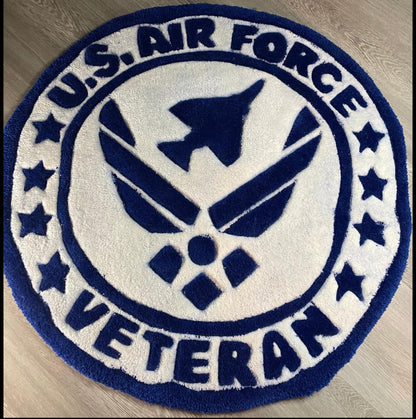Custom Tufted Acrylic Yarn Rug - Handmade Veteran Owned - Made in Texas