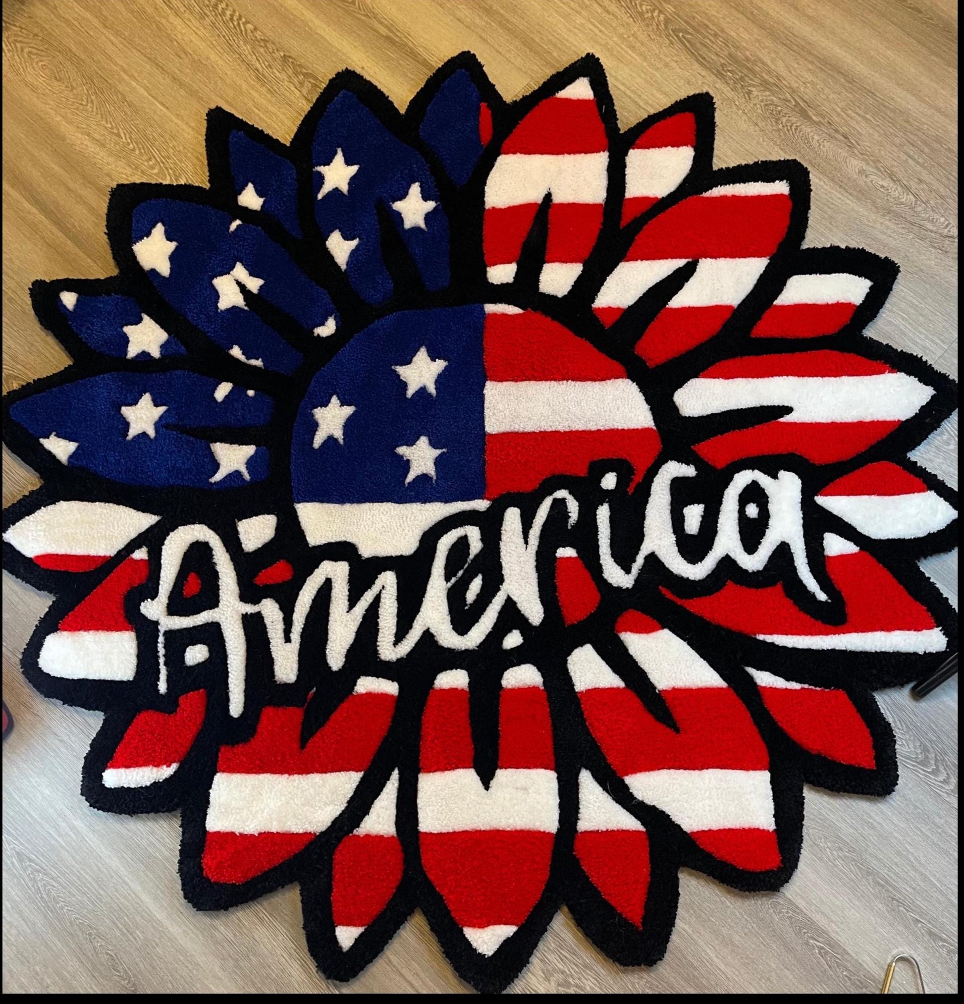 Custom Tufted Acrylic Yarn Rug - Handmade Veteran Owned - Made in Texas