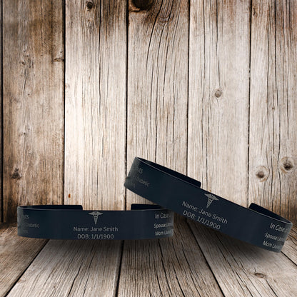 Laser Engraved Medical ID Bracelet – Life-Saving Style at Your Wrist