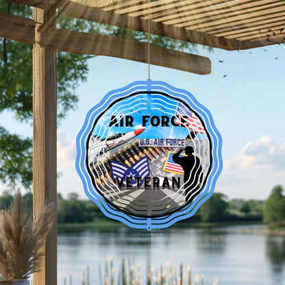 U.S. Air Force Veteran Wind Spinner – Patriotic American Flag Metal Outdoor Decor