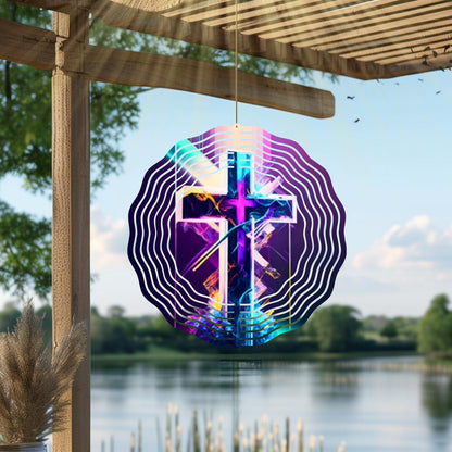 Neon Tropical Metal Wind Spinner | Beach Boho Garden Art