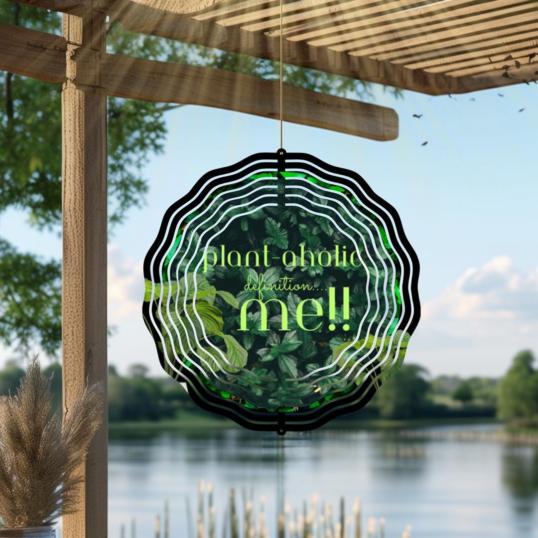 Funny Sarcastic Wind Spinner | Cussaholic/Plantaholic Garden Decor