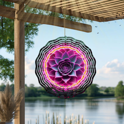 Lotus Flower Wind Spinner | Zen Garden Art, Spiritual Decor