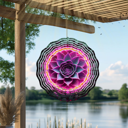Lotus Flower Wind Spinner | Zen Garden Art, Spiritual Decor