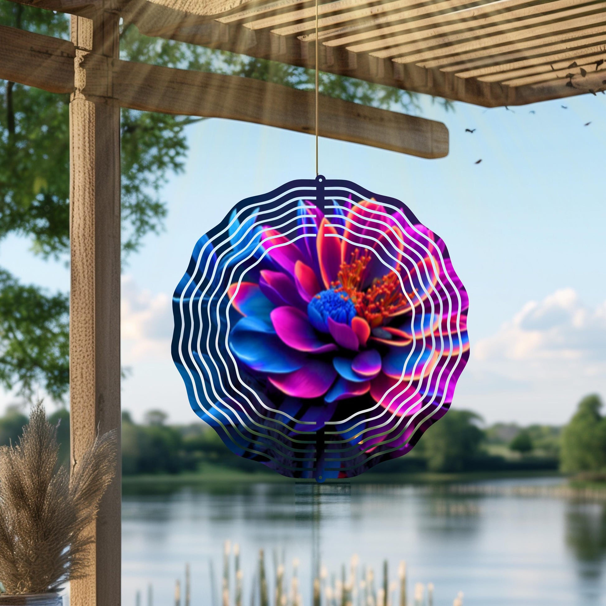 Lotus Flower Wind Spinner | Zen Garden Art, Spiritual Decor