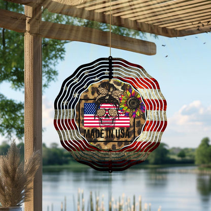 Patriotic Eagle Wind Spinner | USA Metal Garden Art