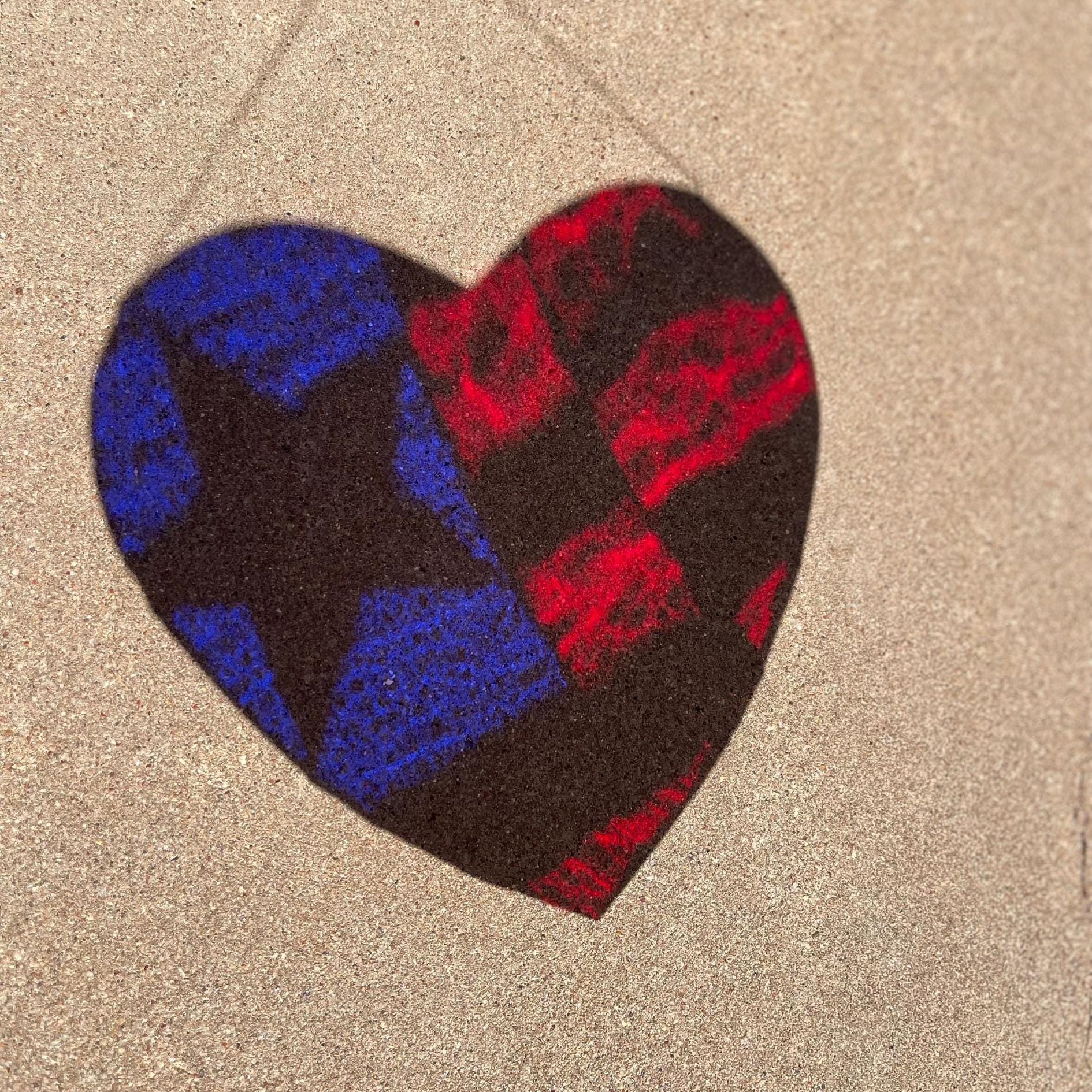 American Flag Heart Suncatcher | Handmade Stained Glass Window Art