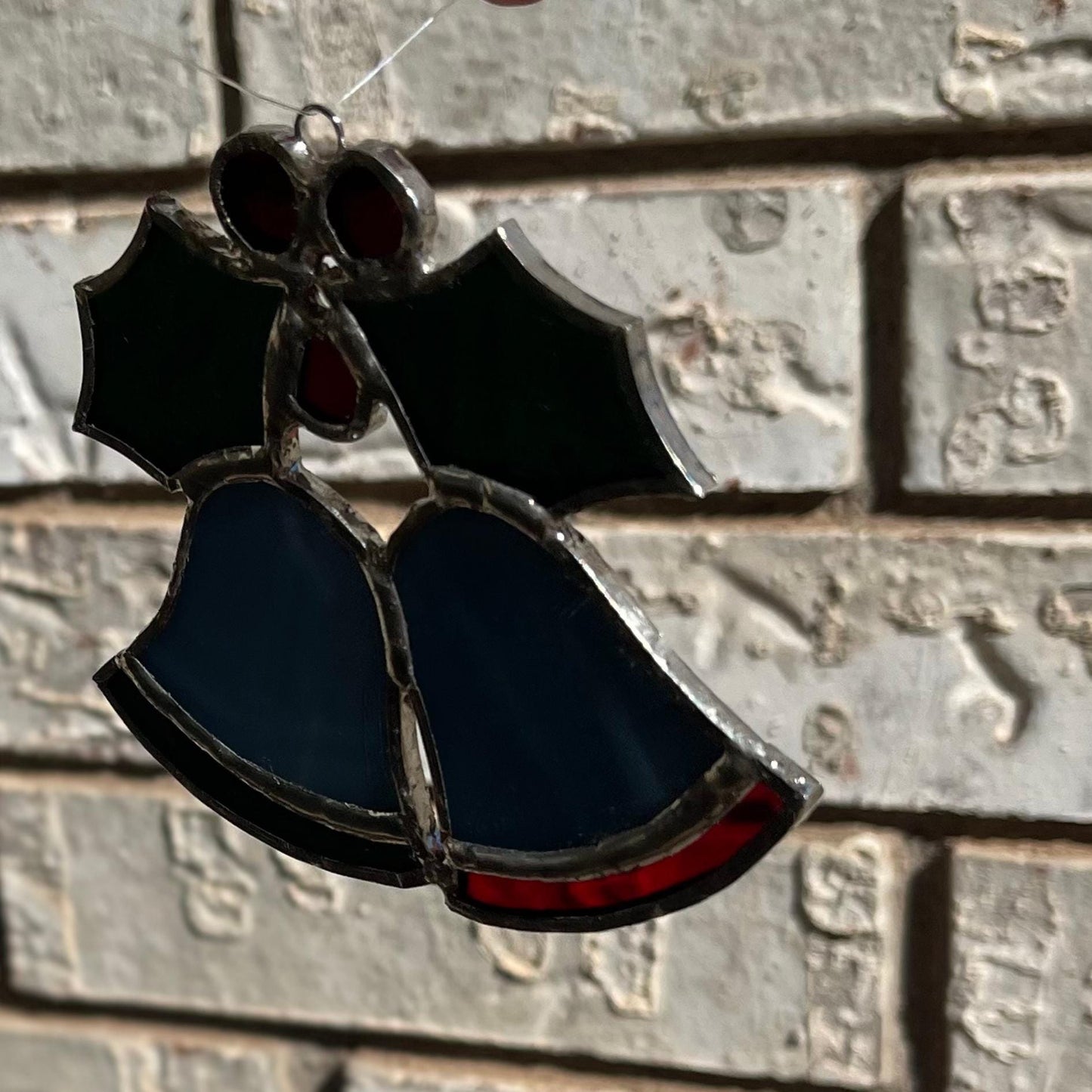 Christmas Bells Stained Glass Ornament | Handmade Holiday Suncatcher | Festive Window Décor | Winter Gift | Glass Christmas Art