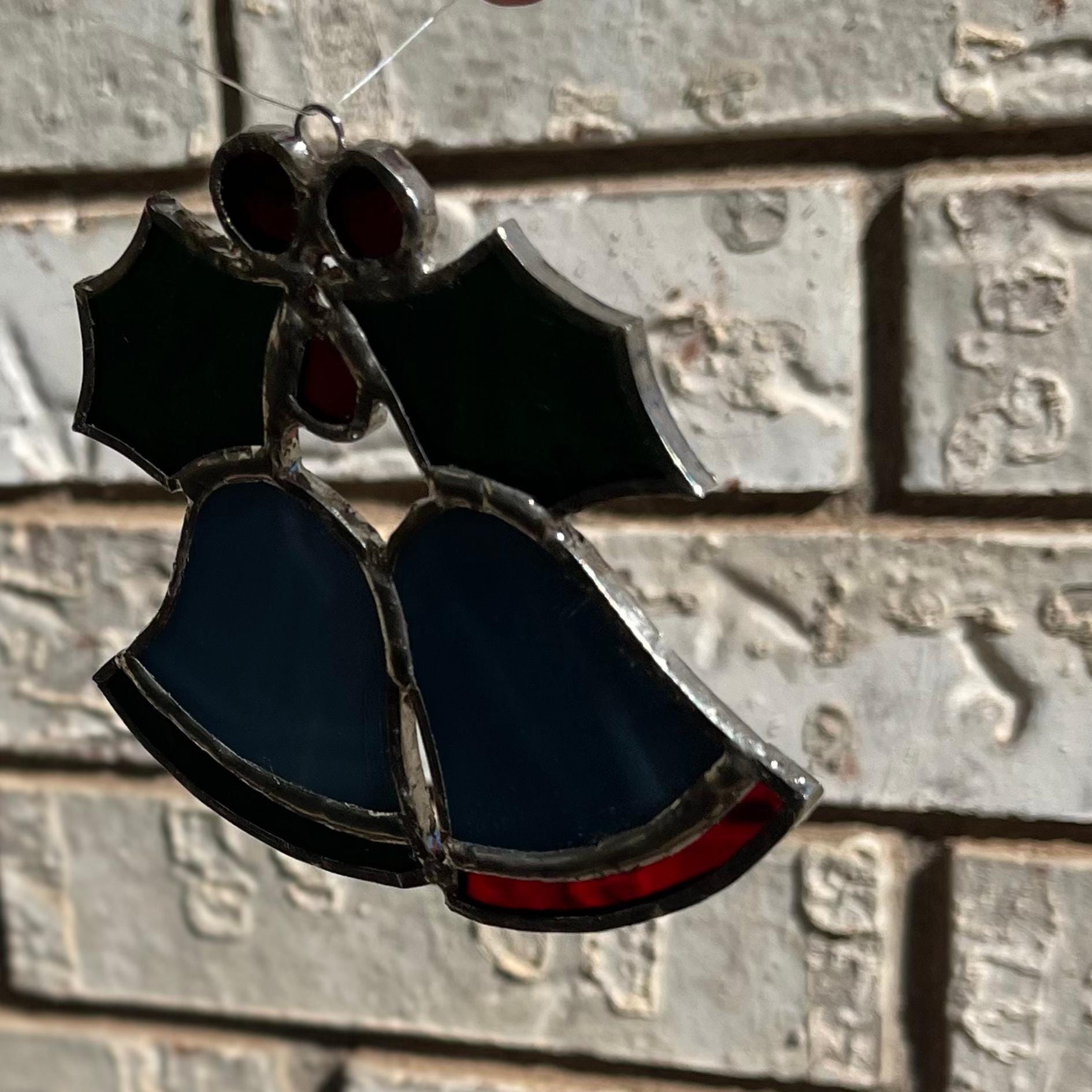 Christmas Bells Stained Glass Ornament | Handmade Holiday Suncatcher | Festive Window Décor | Winter Gift | Glass Christmas Art