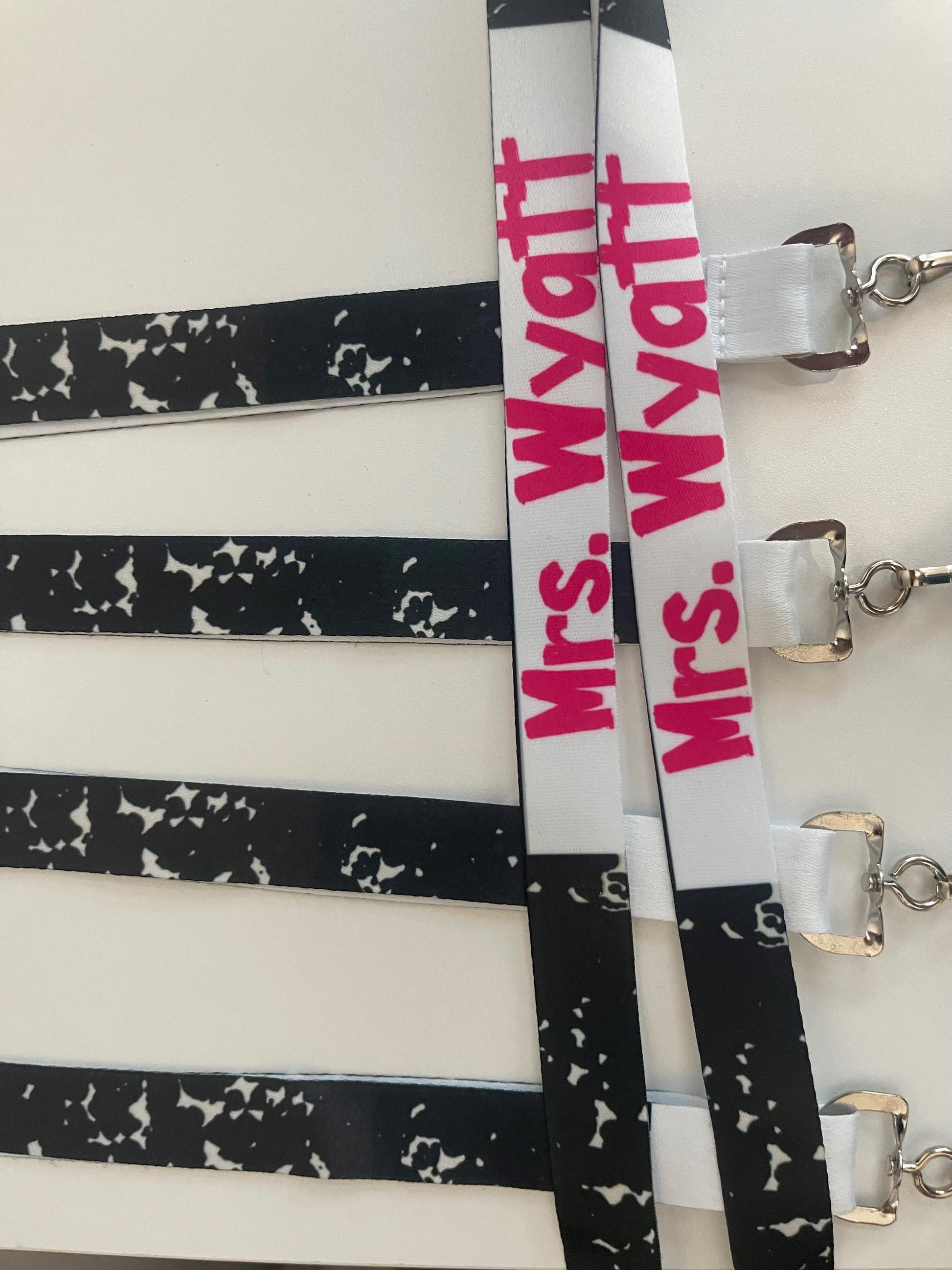 Personalized Teacher Hall Pass Set: Laser Engraved Acrylic Classroom Lanyard Passes