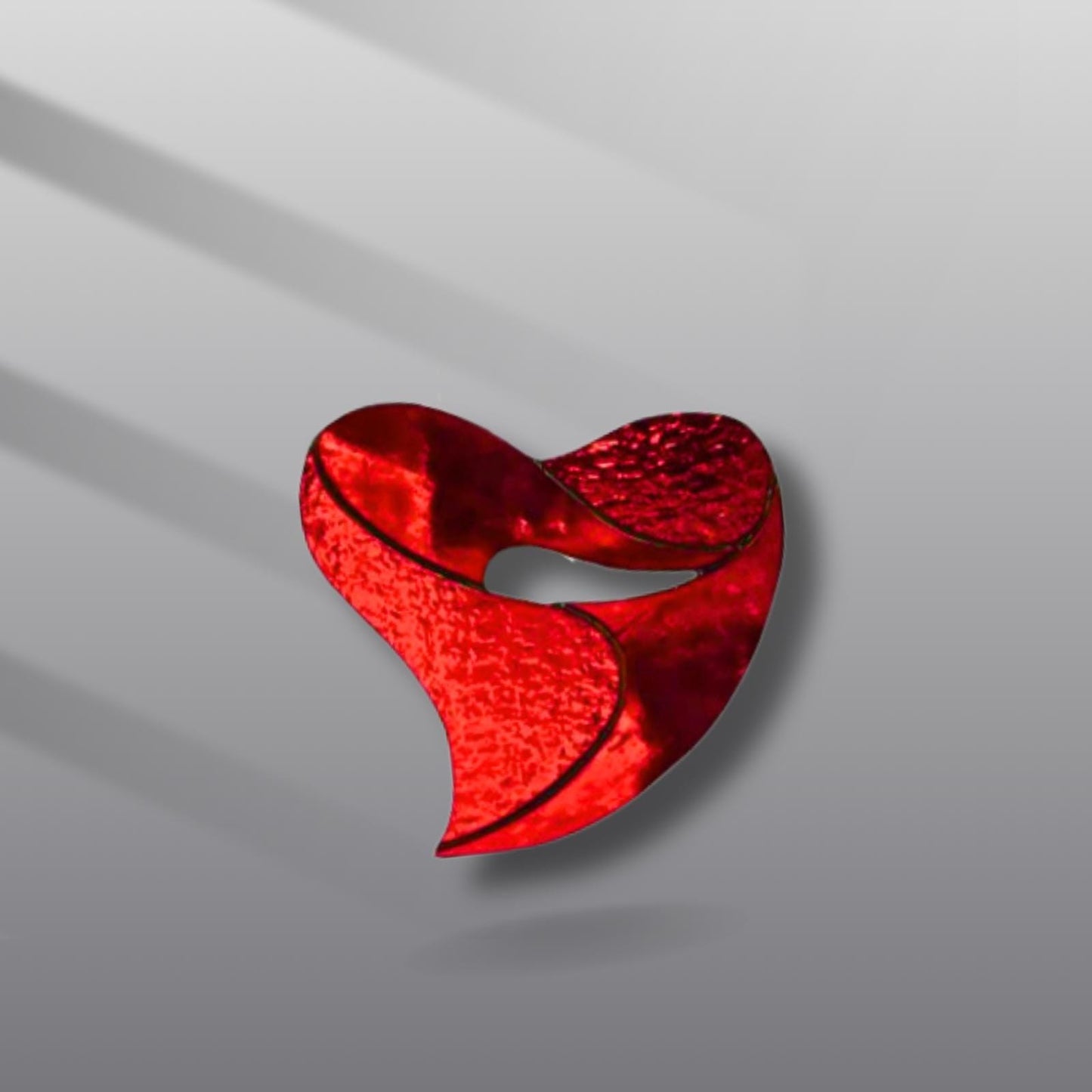 Red Heart Stained Glass | Handmade Modern Heart Suncatcher | Valentine Gift | Romantic Window Décor | Love Glass Art