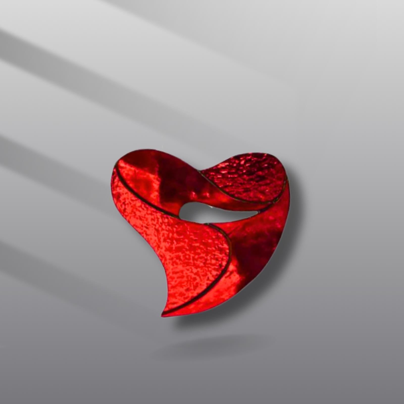 Red Heart Stained Glass | Handmade Modern Heart Suncatcher | Valentine Gift | Romantic Window Décor | Love Glass Art