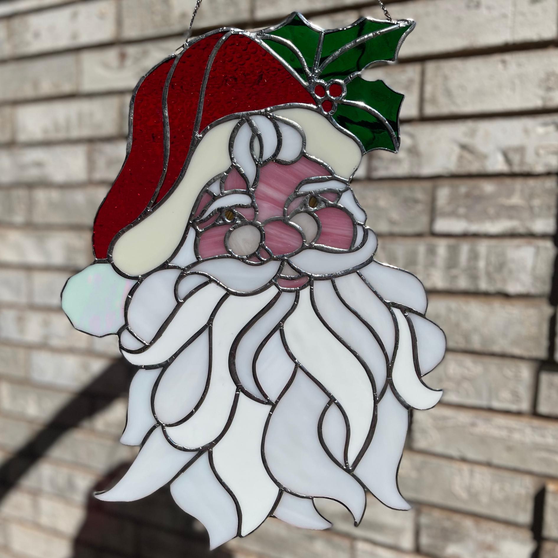 Handmade Santa Claus Stained Glass Suncatcher | Christmas Window Art