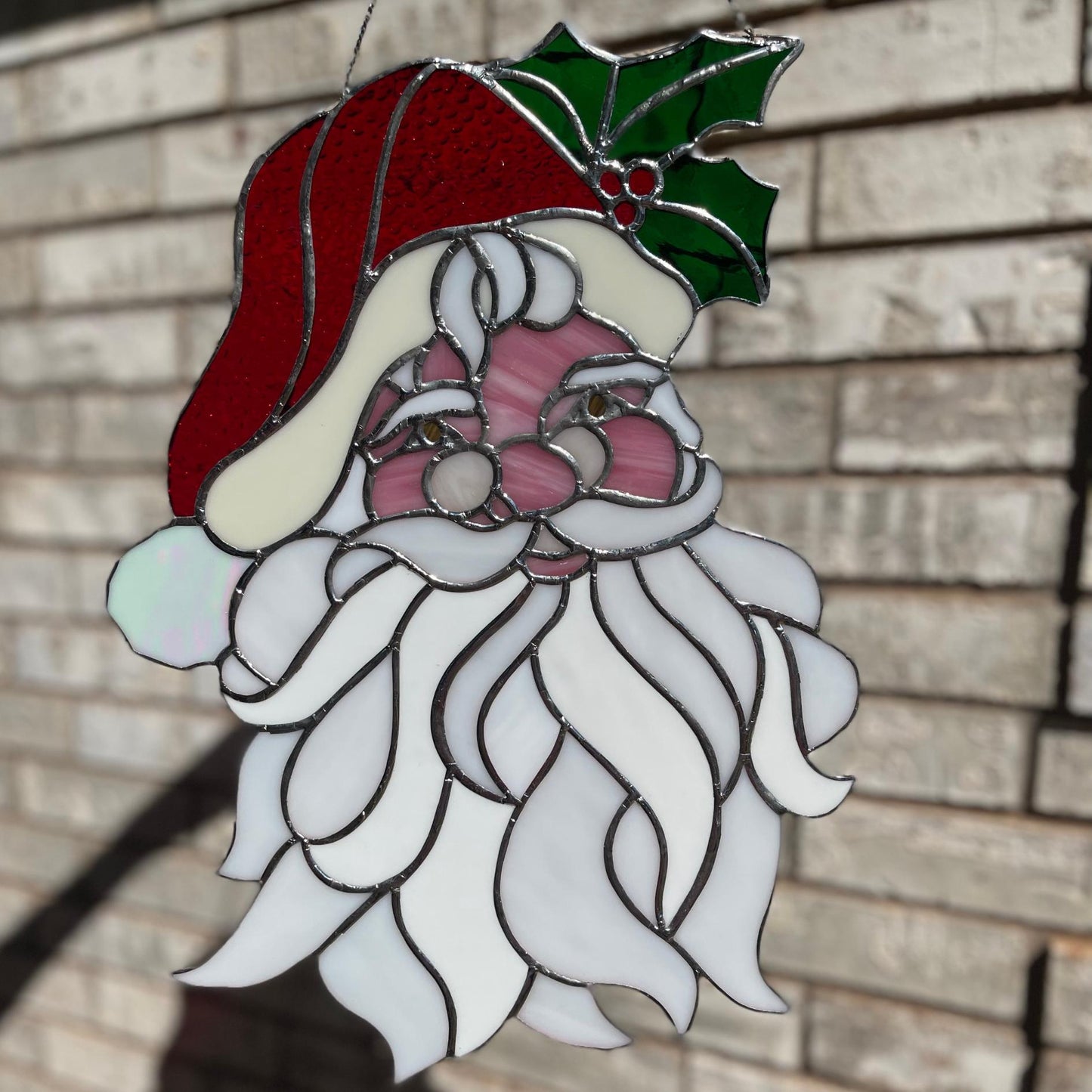 Handmade Santa Claus Stained Glass Suncatcher | Christmas Window Art