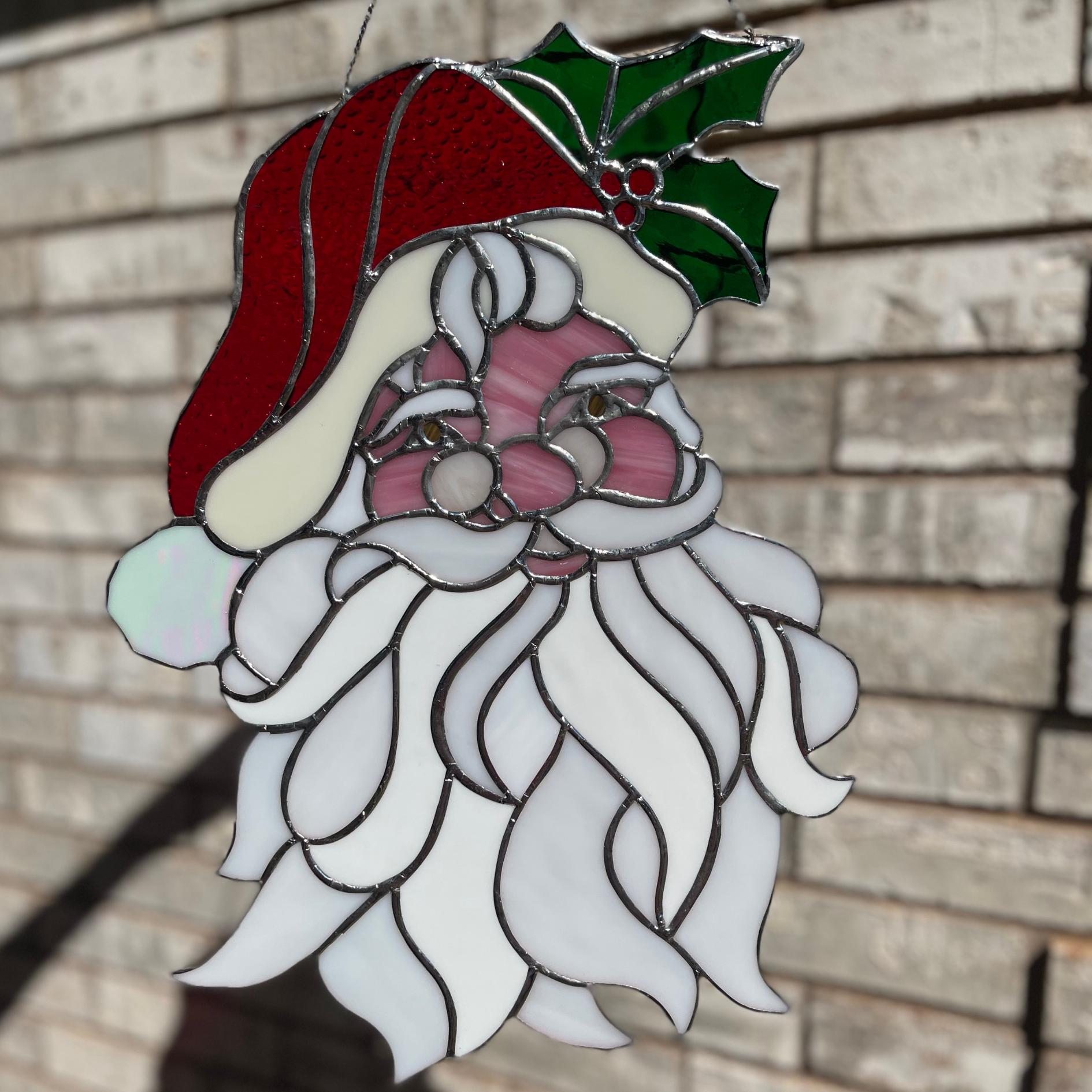 Handmade Santa Claus Stained Glass Suncatcher | Christmas Window Art