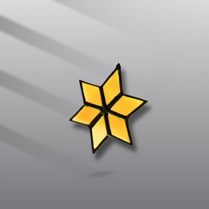 Small Star Ornament Stained Glass | Handmade Yellow Sun Catcher | Holiday Window Décor | Christmas Ornament Gift