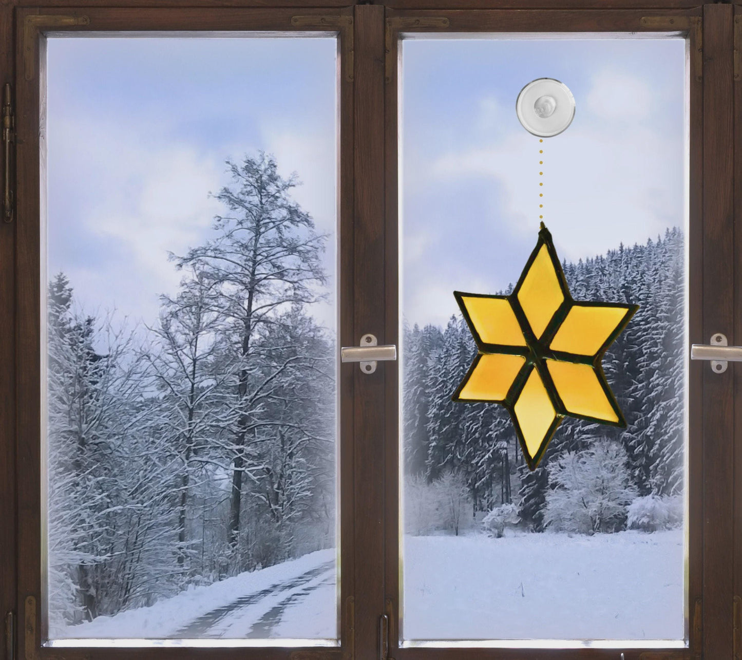 Small Star Ornament Stained Glass | Handmade Yellow Sun Catcher | Holiday Window Décor | Christmas Ornament Gift