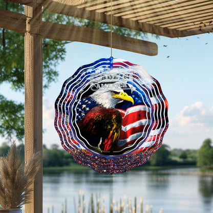 Patriotic Eagle Wind Spinner | USA Metal Garden Art