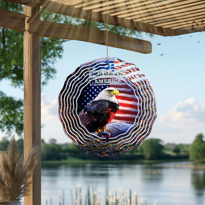 Patriotic Eagle Wind Spinner | USA Metal Garden Art