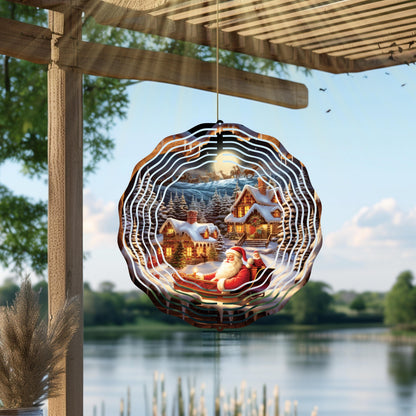 Santa Wind Spinner | Christmas Garden Decor, Holiday Outdoor Art
