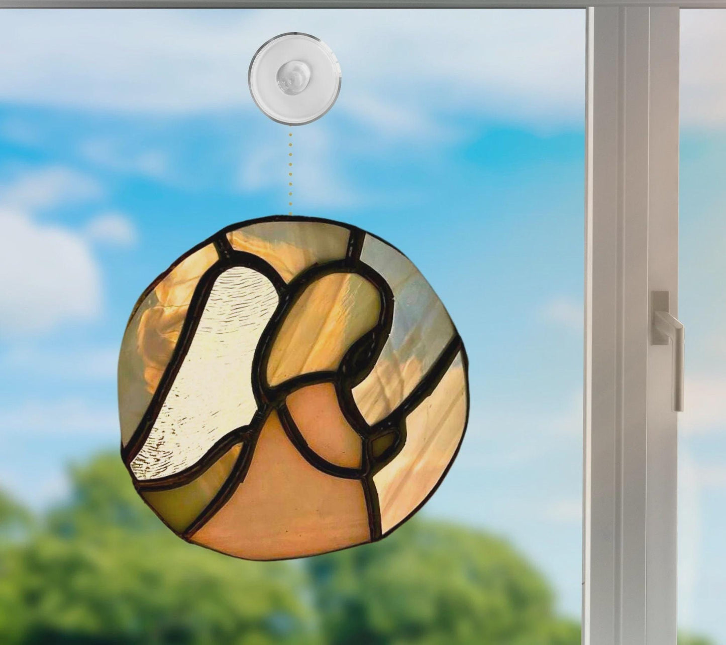 Angel Ornament Stained Glass | Guardian Angel Window Suncatcher | Handmade Memorial Gift | Spiritual Home Décor | Faith Inspired Art