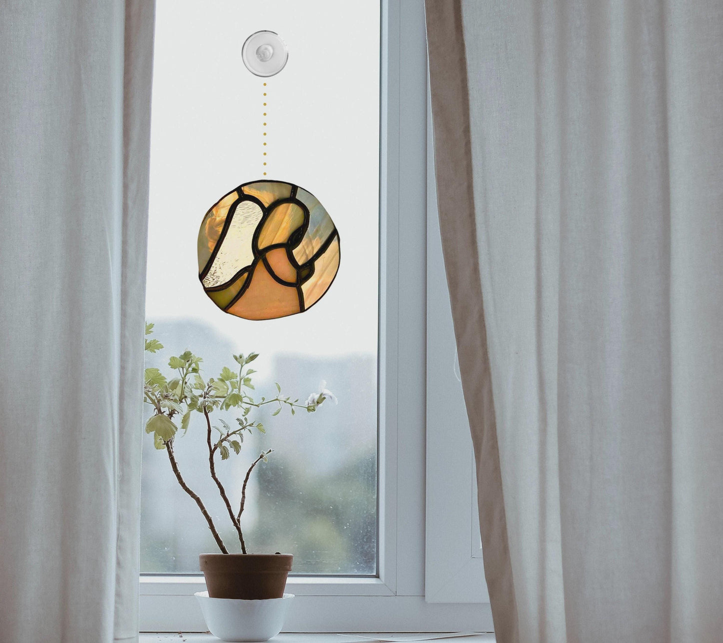 Angel Ornament Stained Glass | Guardian Angel Window Suncatcher | Handmade Memorial Gift | Spiritual Home Décor | Faith Inspired Art