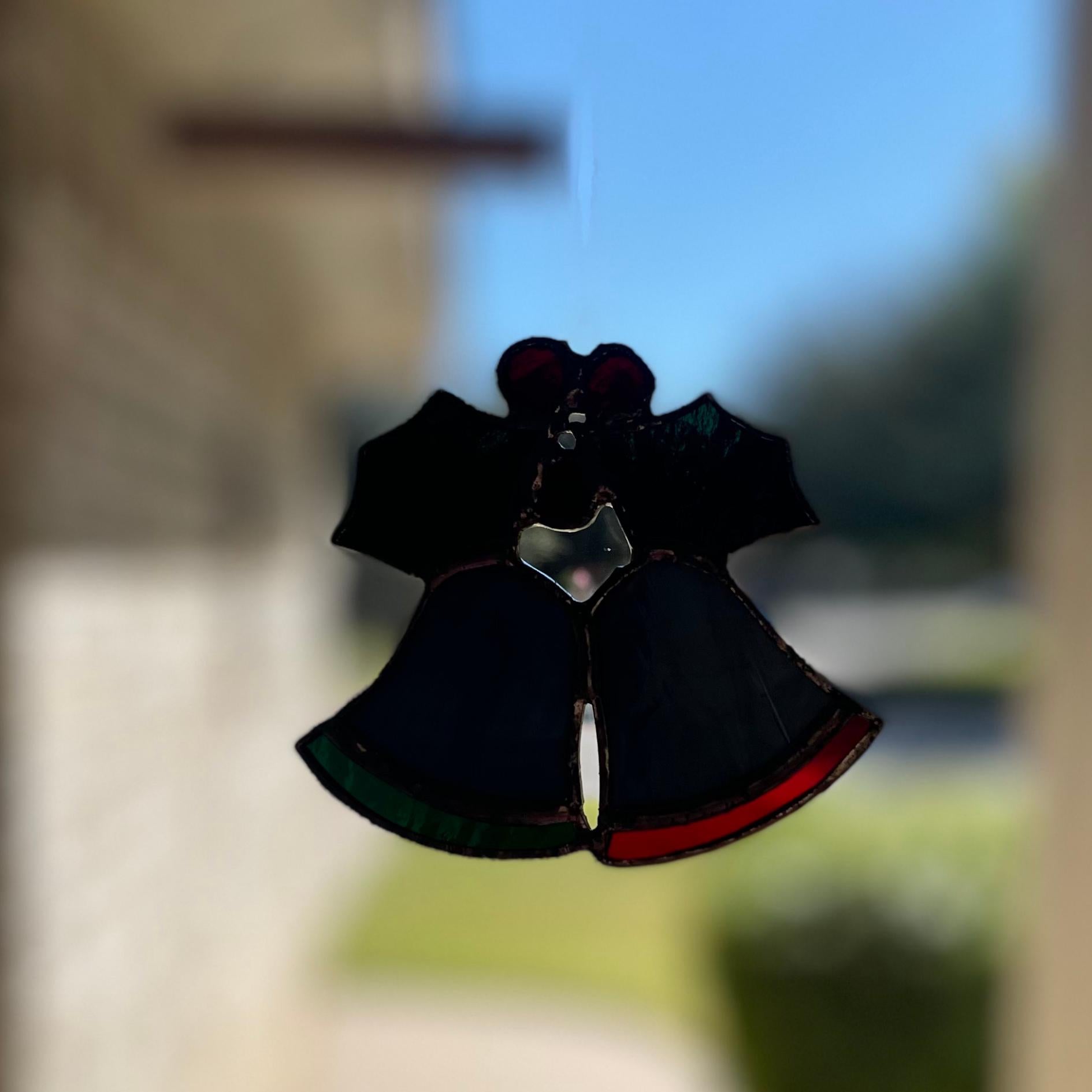 Christmas Bells Stained Glass Ornament | Handmade Holiday Suncatcher | Festive Window Décor | Winter Gift | Glass Christmas Art