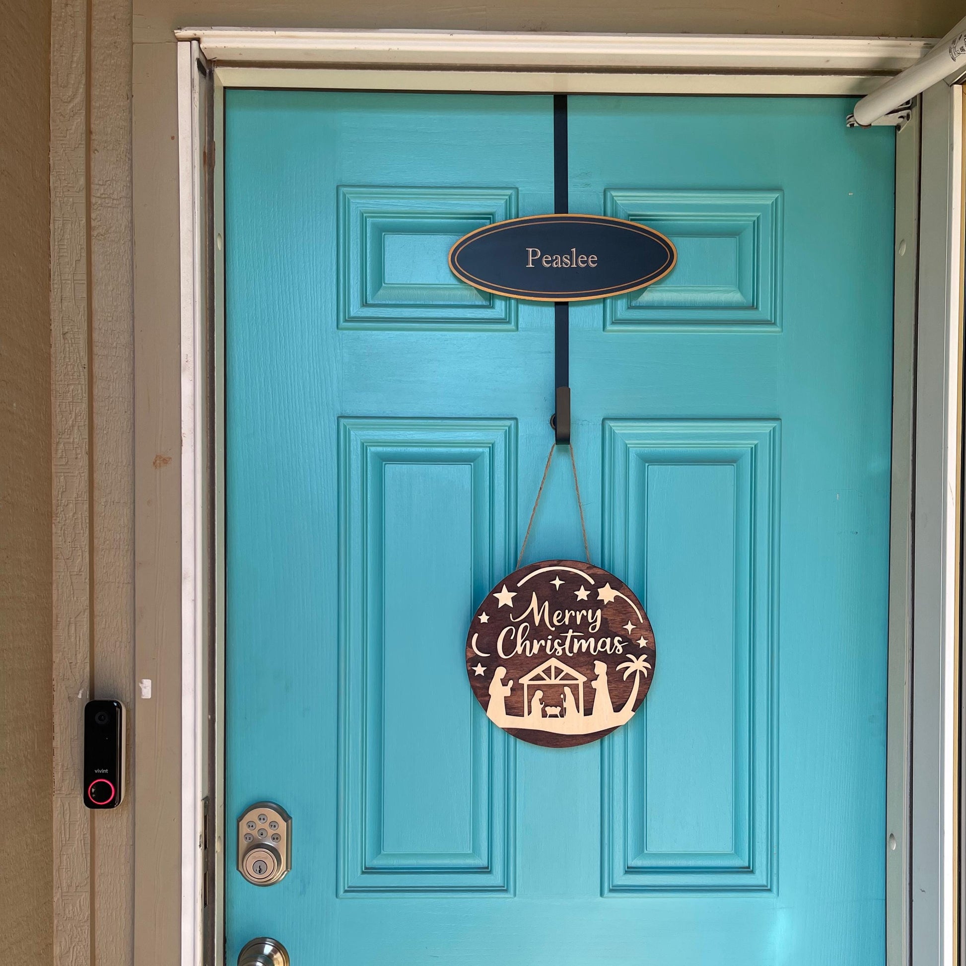 Nativity Door Hanger | Rustic 3D Wooden Christmas Sign