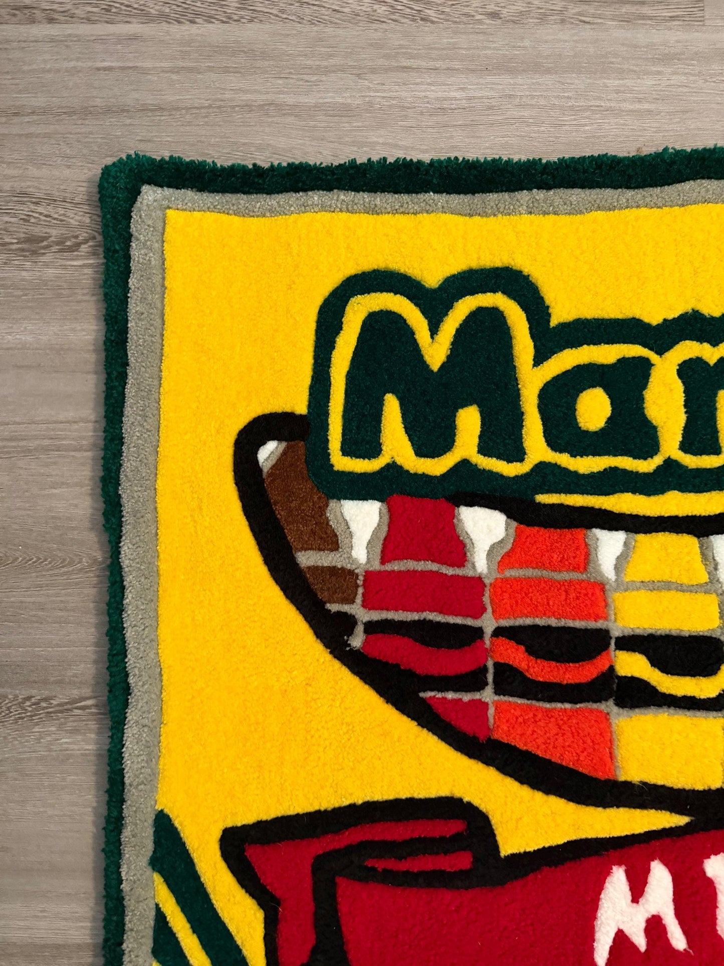 Funny Military Crayon Rug | Veteran Humor Rug | Tactical Decor Rug | Handmade Tufted Rug