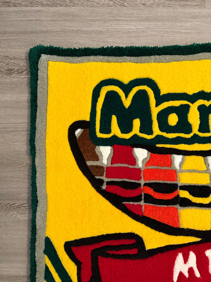 Funny Military Crayon Rug | Veteran Humor Rug | Tactical Decor Rug | Handmade Tufted Rug