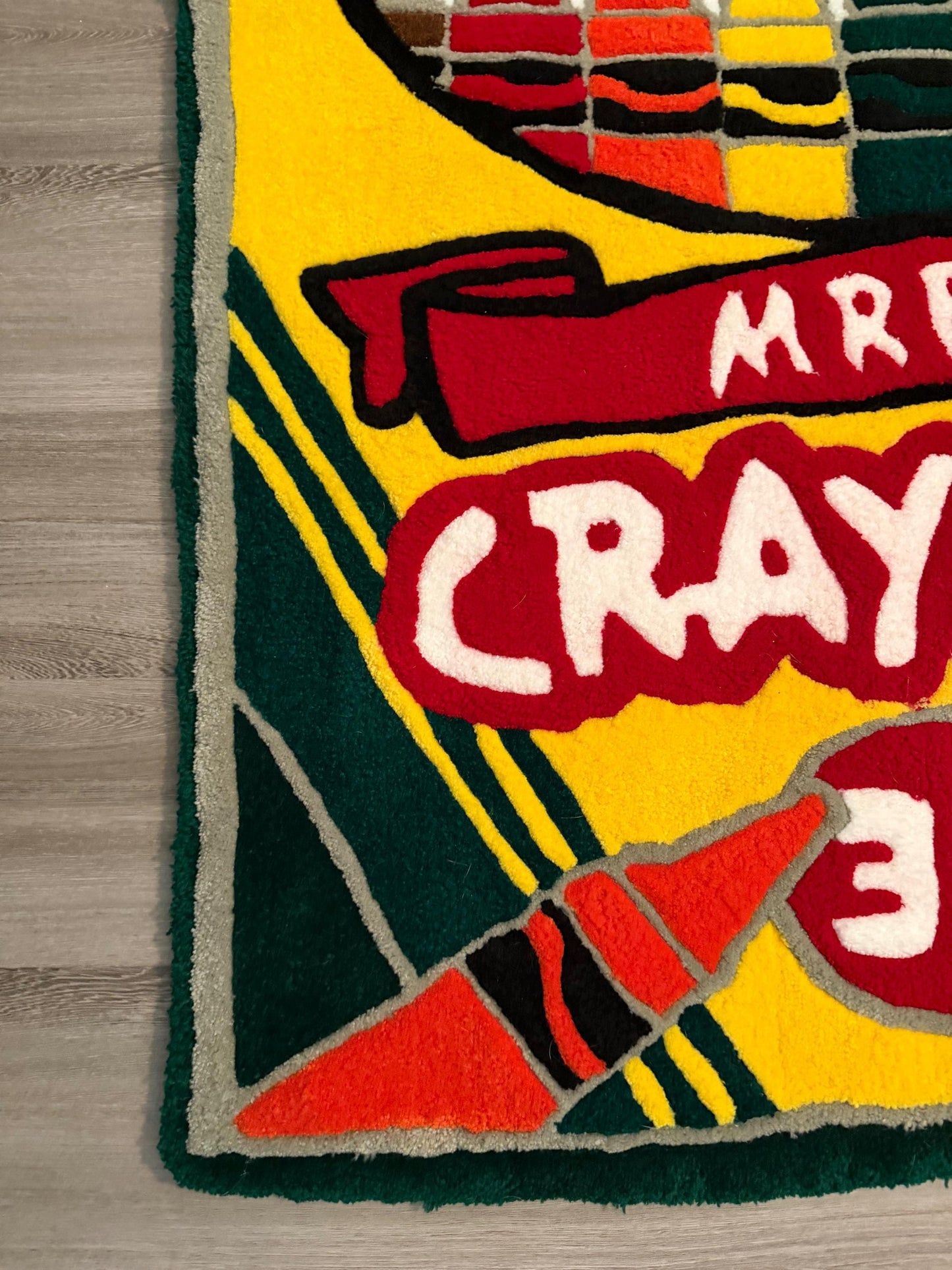 Funny Military Crayon Rug | Veteran Humor Rug | Tactical Decor Rug | Handmade Tufted Rug