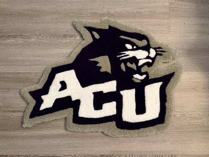 College Mascot Rug | Wildcat Tufted Rug | Custom College Decor | Dorm Room Rug | School Spirit Rug | Handmade Tufted Rug 2x2 3x3 4x4