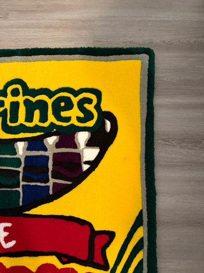 Funny Military Crayon Rug | Veteran Humor Rug | Tactical Decor Rug | Handmade Tufted Rug