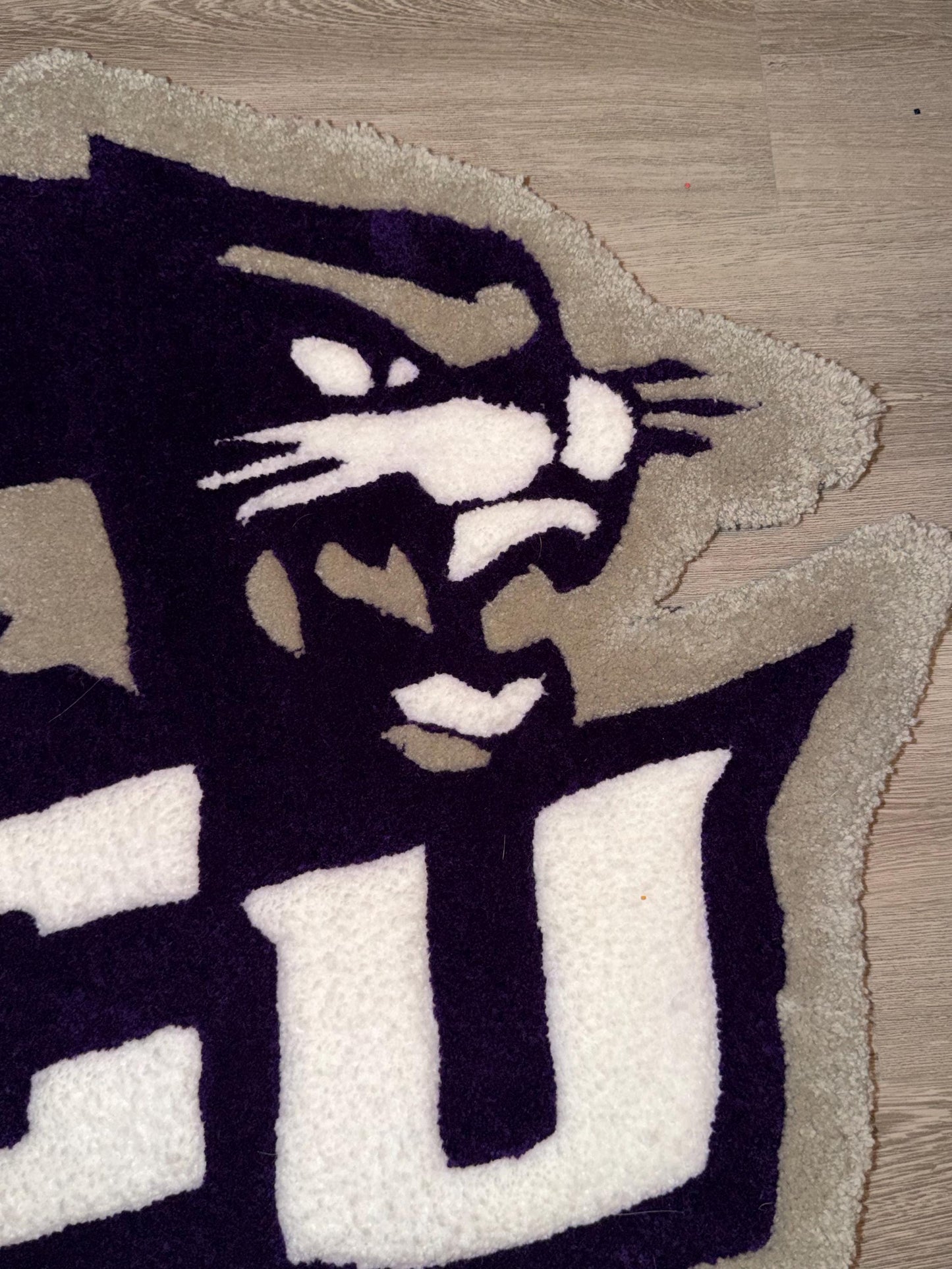 College Mascot Rug | Wildcat Tufted Rug | Custom College Decor | Dorm Room Rug | School Spirit Rug | Handmade Tufted Rug 2x2 3x3 4x4