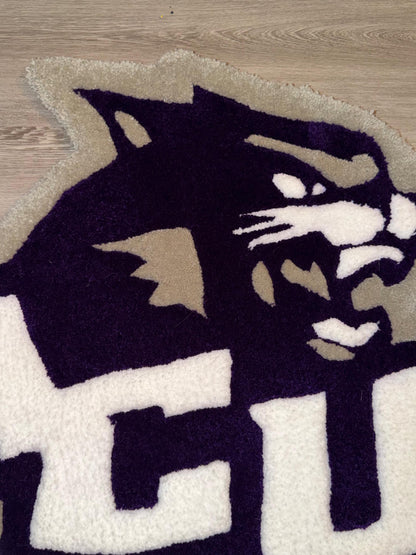College Mascot Rug | Wildcat Tufted Rug | Custom College Decor | Dorm Room Rug | School Spirit Rug | Handmade Tufted Rug 2x2 3x3 4x4