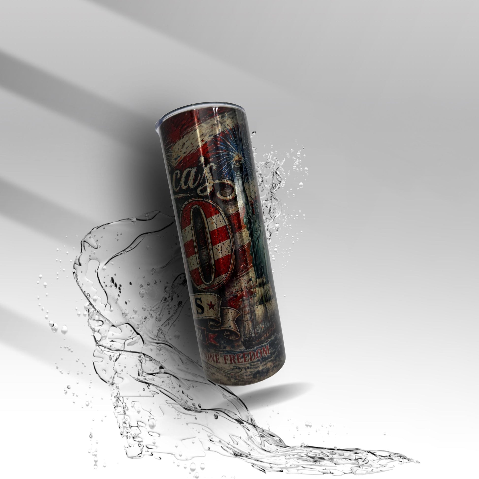 America 250 Years Tumbler | 1776 2026 Patriotic Eagle Cup | Vintage USA Flag Fireworks