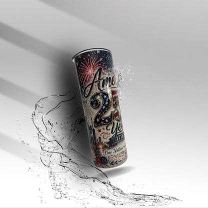 America 250 Years Tumbler | Patriotic Floral USA Cup | Cute Freedom Lover Gift