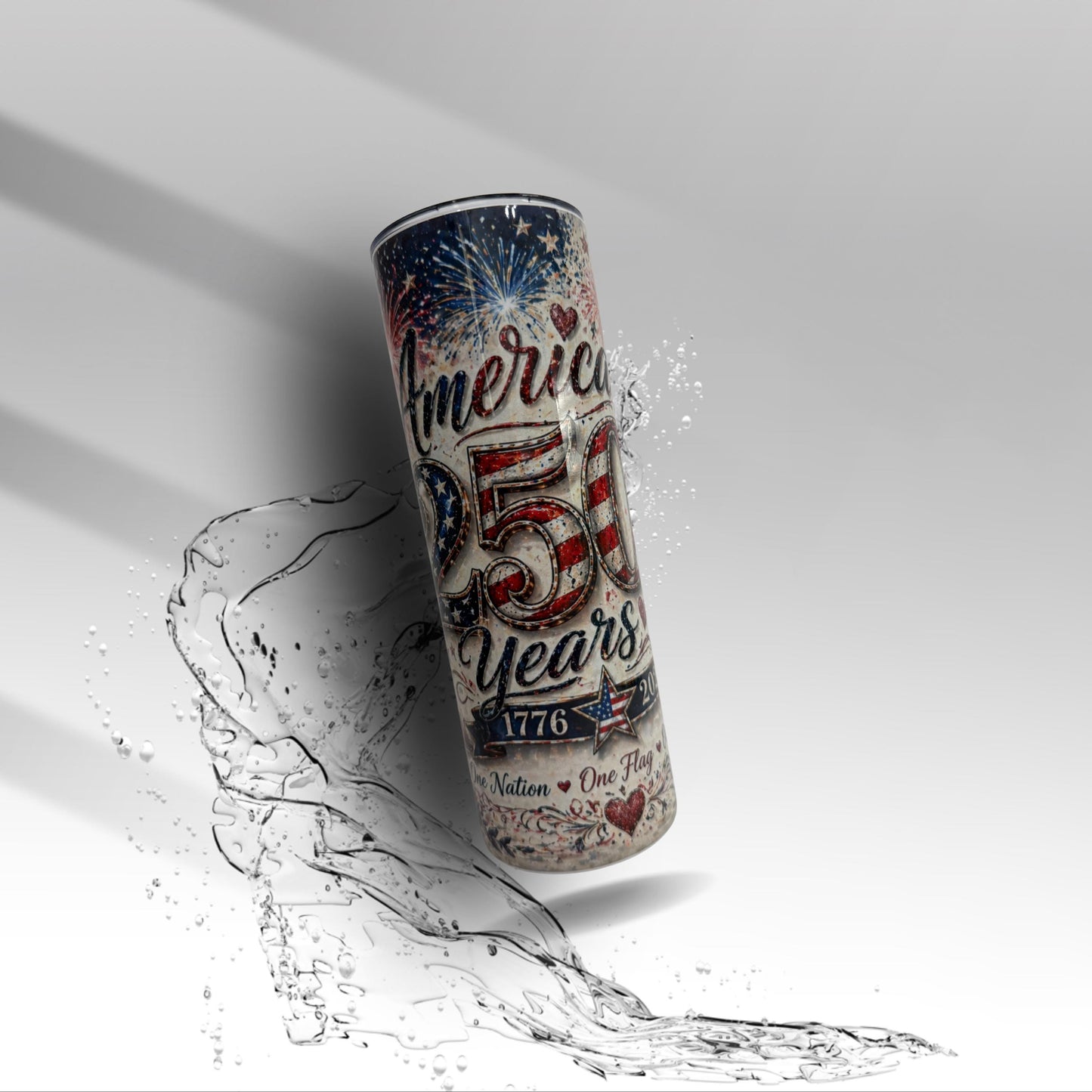 America 250 Years Tumbler | Patriotic Floral USA Cup | Cute Freedom Lover Gift